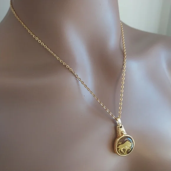 Gold Buffalo Pendant Necklace - Picture 14 of 15